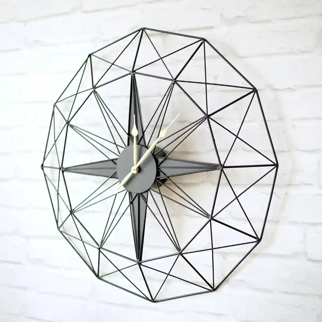 Black Metal Silent Wall Clock