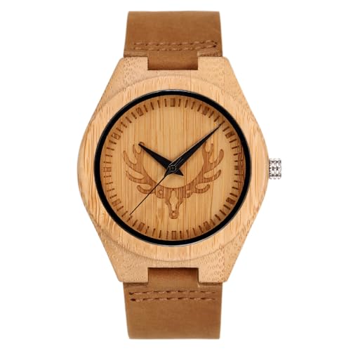 Classic Engravable Bamboo Wooden Watch for Men