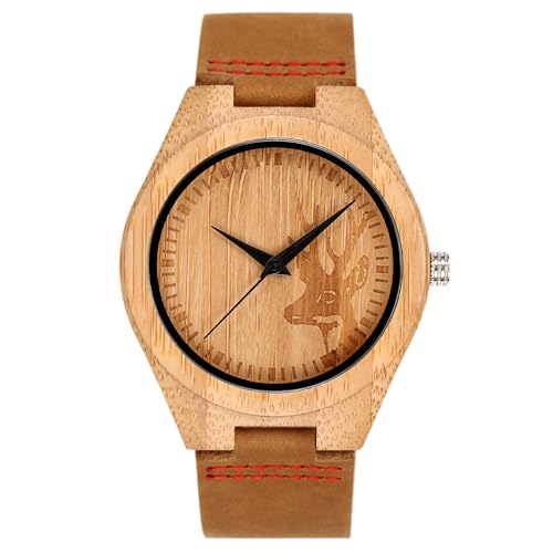 Classic Engravable Bamboo Wooden Watch for Men