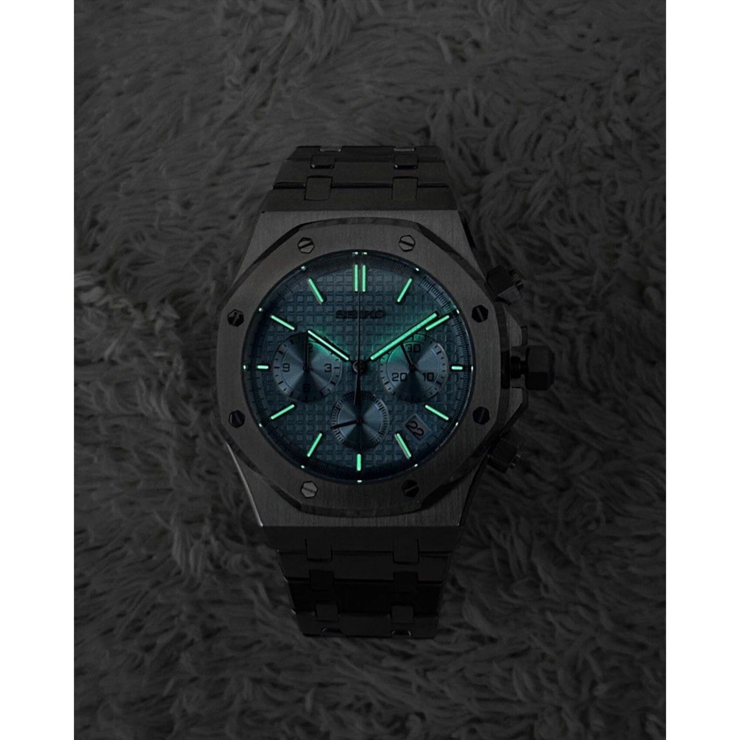 Seiko Mod: "Ice Blue Chrono" Royal Oak Homage