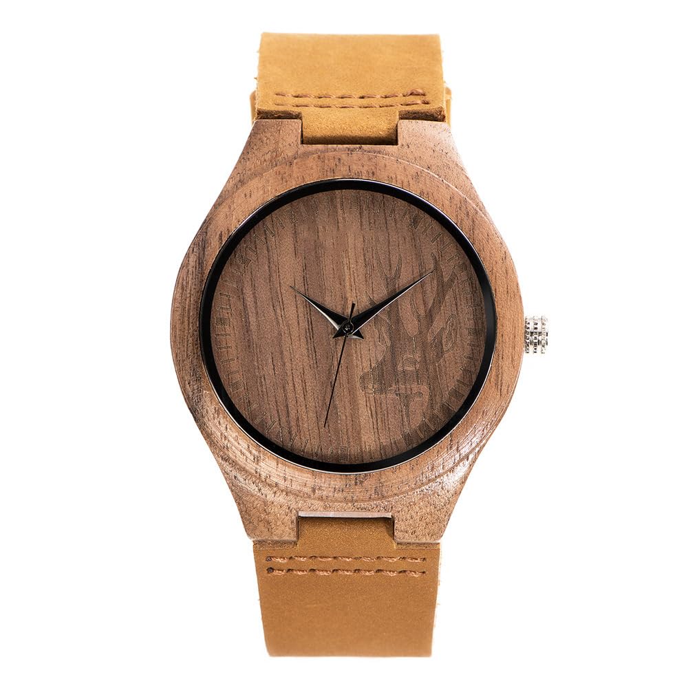 Classic Engravable Bamboo Wooden Watch for Men