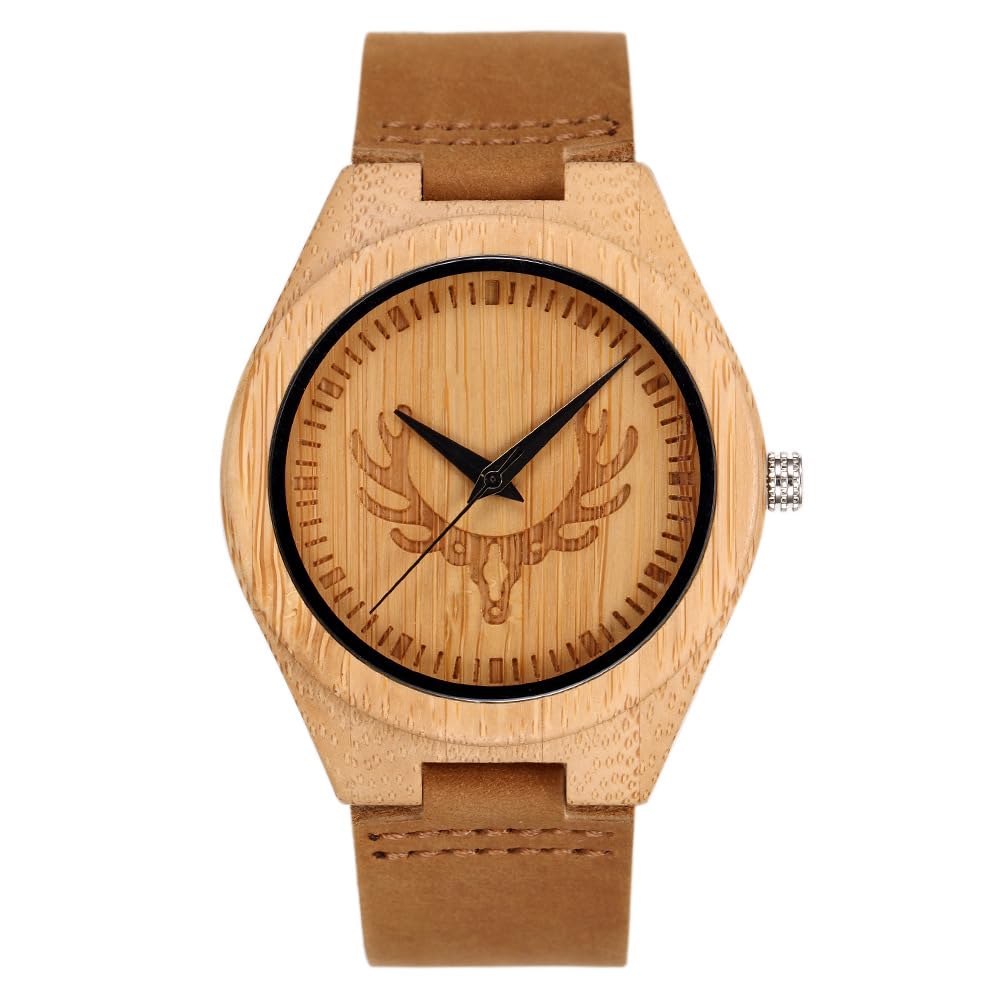 Classic Engravable Bamboo Wooden Watch for Men