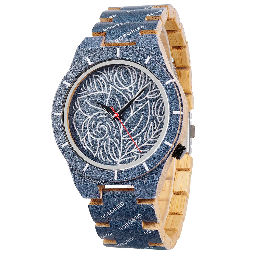 Handmade Classic Quartz Wood Watch with Pointer Dial Display