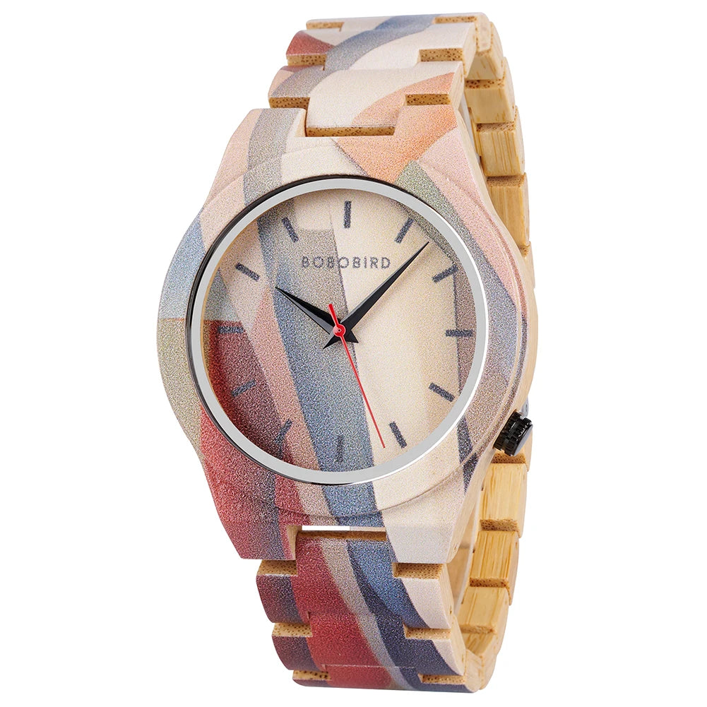 Handmade Classic Quartz Wood Watch with Pointer Dial Display