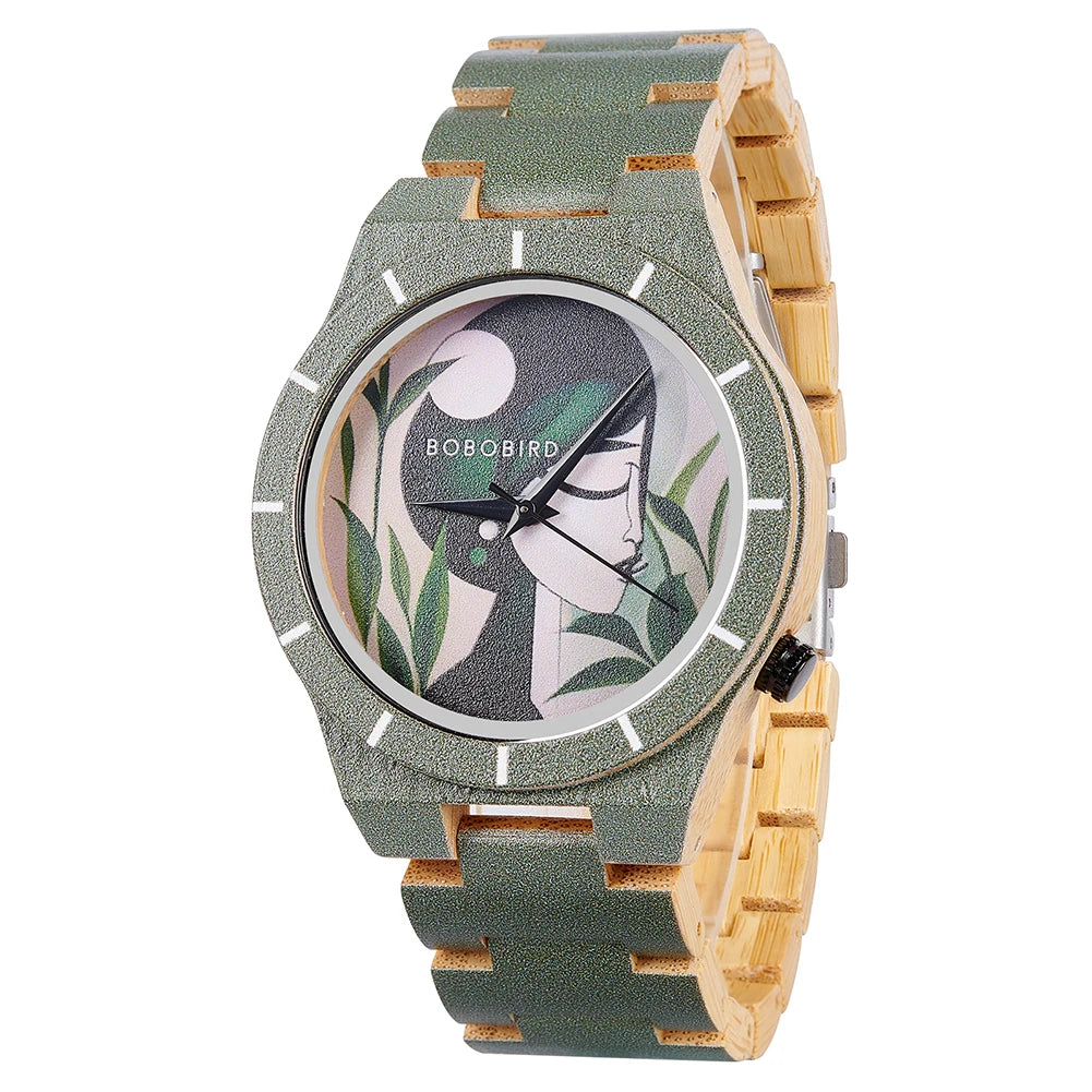 Handmade Classic Quartz Wood Watch with Pointer Dial Display