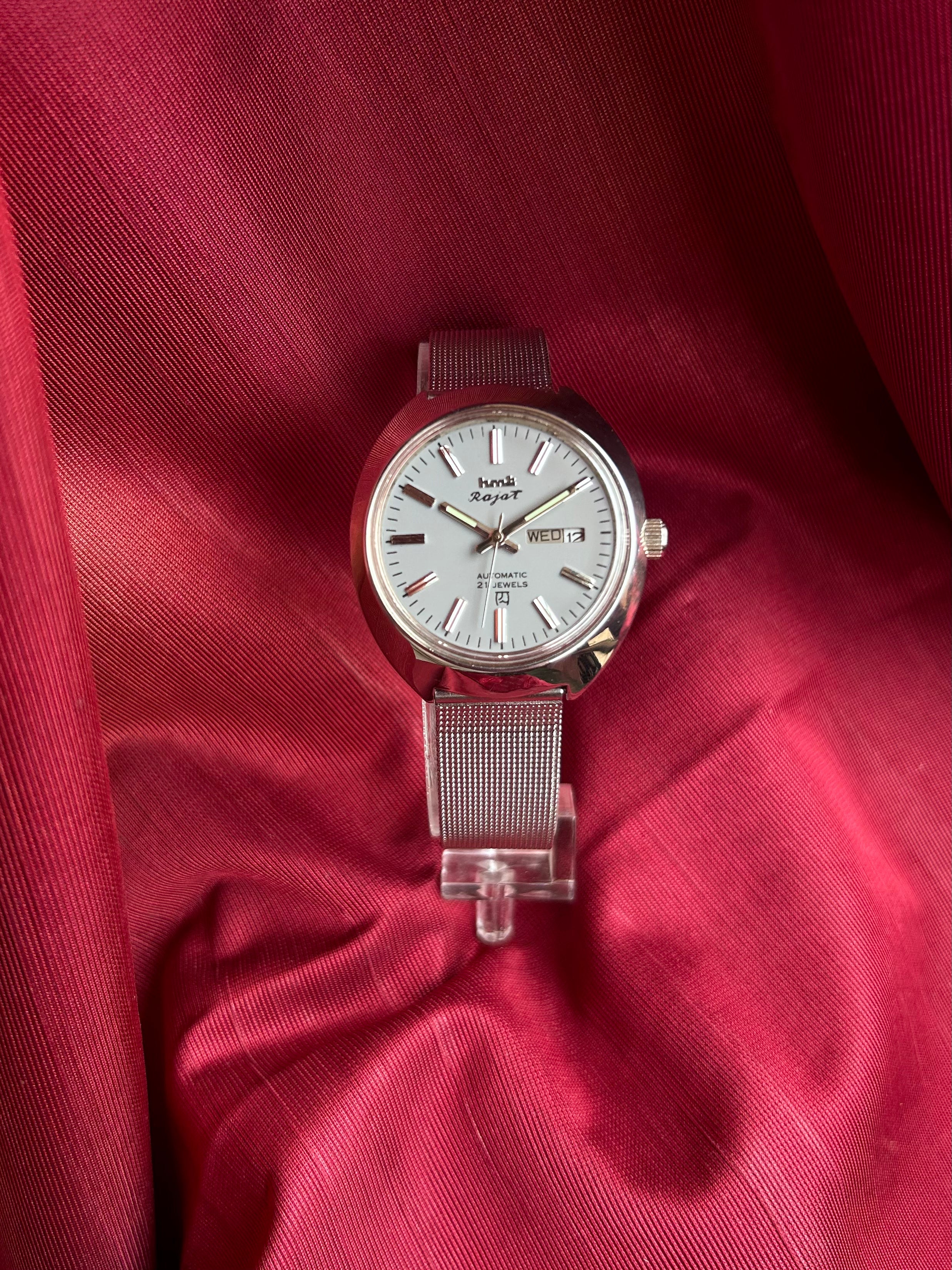 HMT Grey Rajat Day & Date Automatic Mod Watch