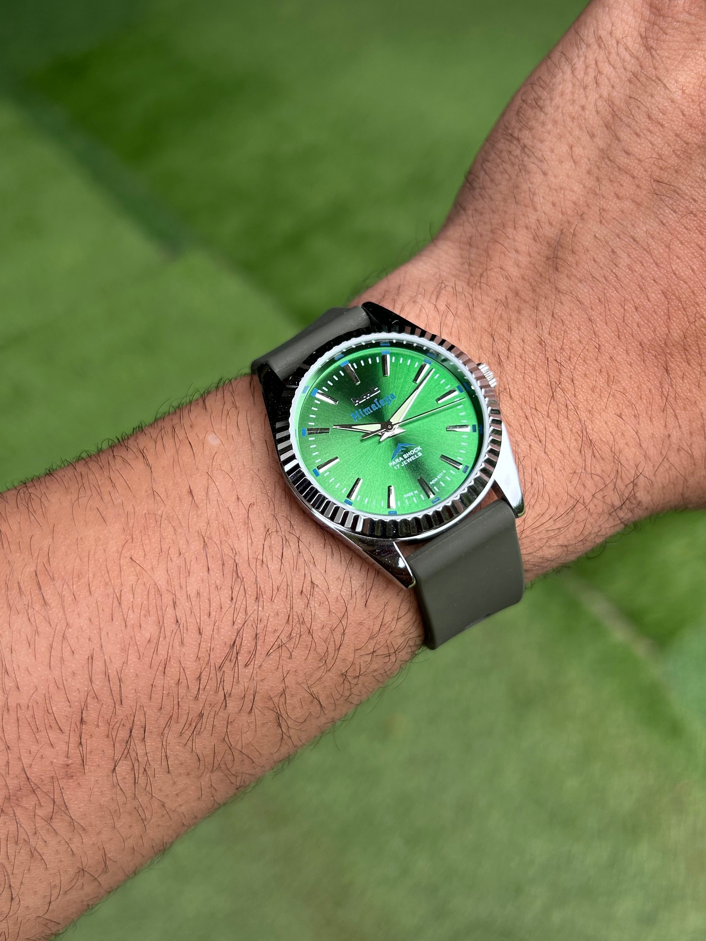 HMT Himalaya Green Sunburst Unisex Hand-Winding Mod Watch