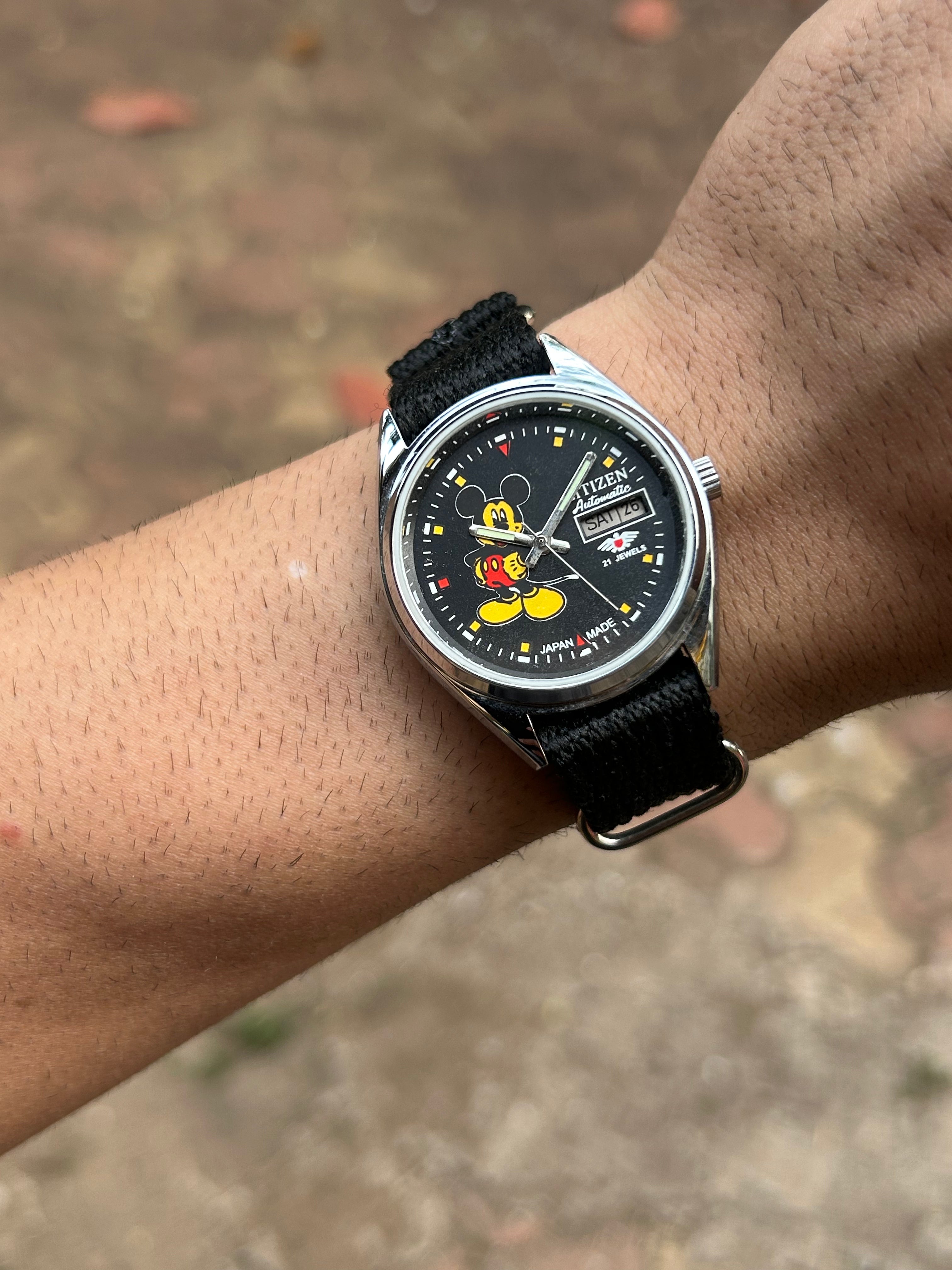 mikiko Citizen Mickey Mouse Automatic-Black – India Mods Watch