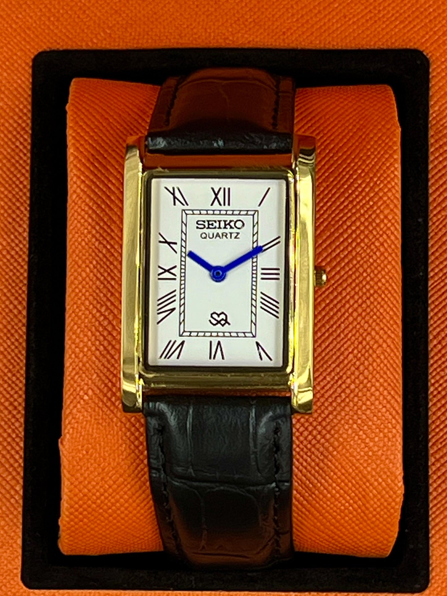 Seiko Tank Quartz Unisex Mod Watch Gold