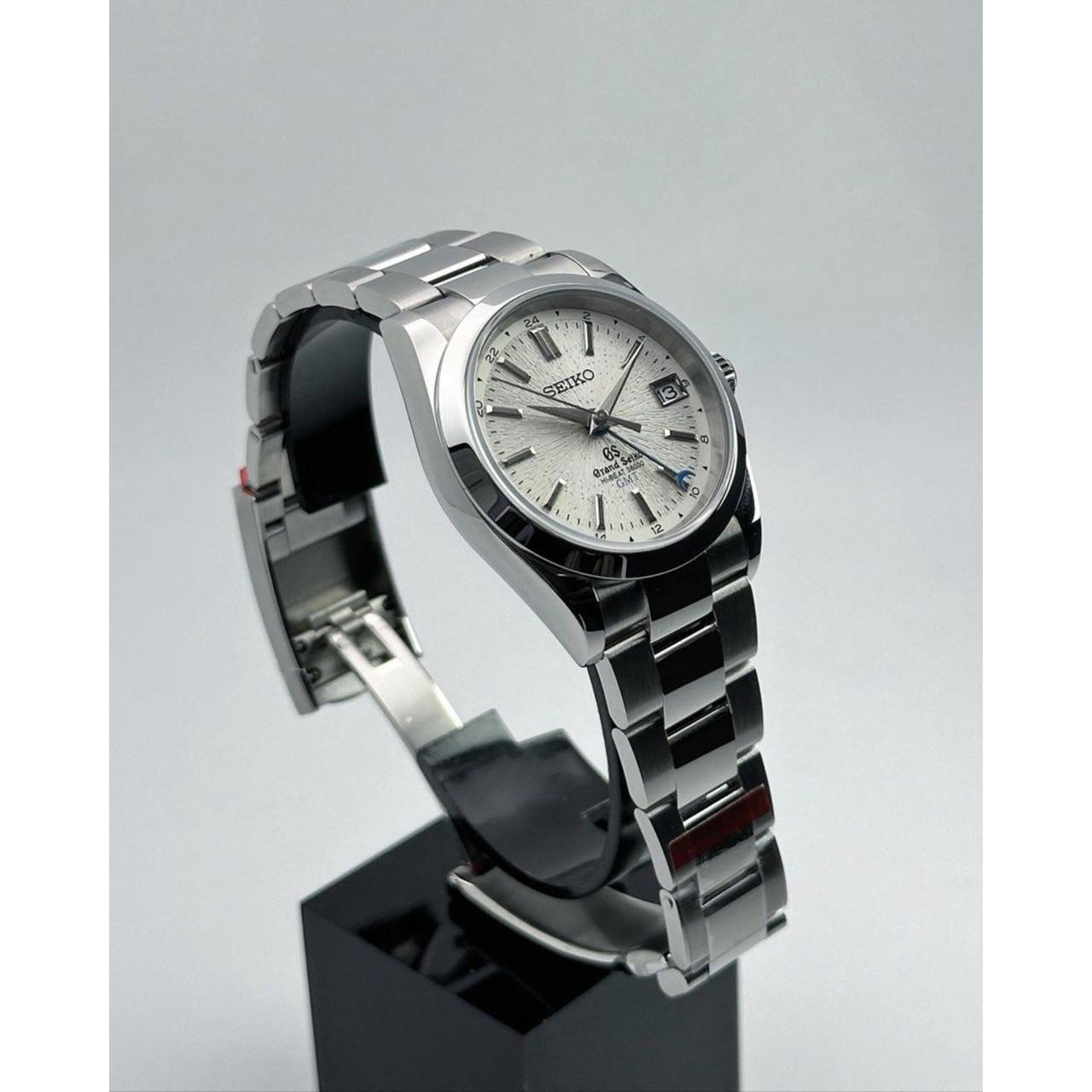 Grand Seiko Hi-Beat GMT Silver Textured Dial Watch