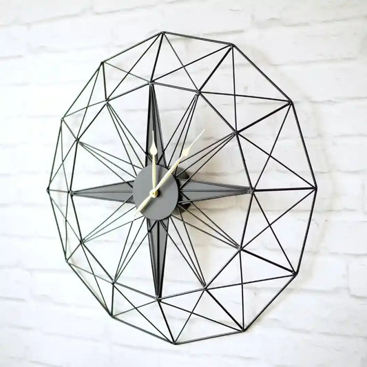 Black Metal Silent Wall Clock