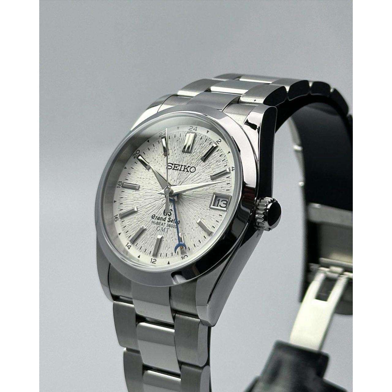 Grand Seiko Hi-Beat GMT Silver Textured Dial Watch