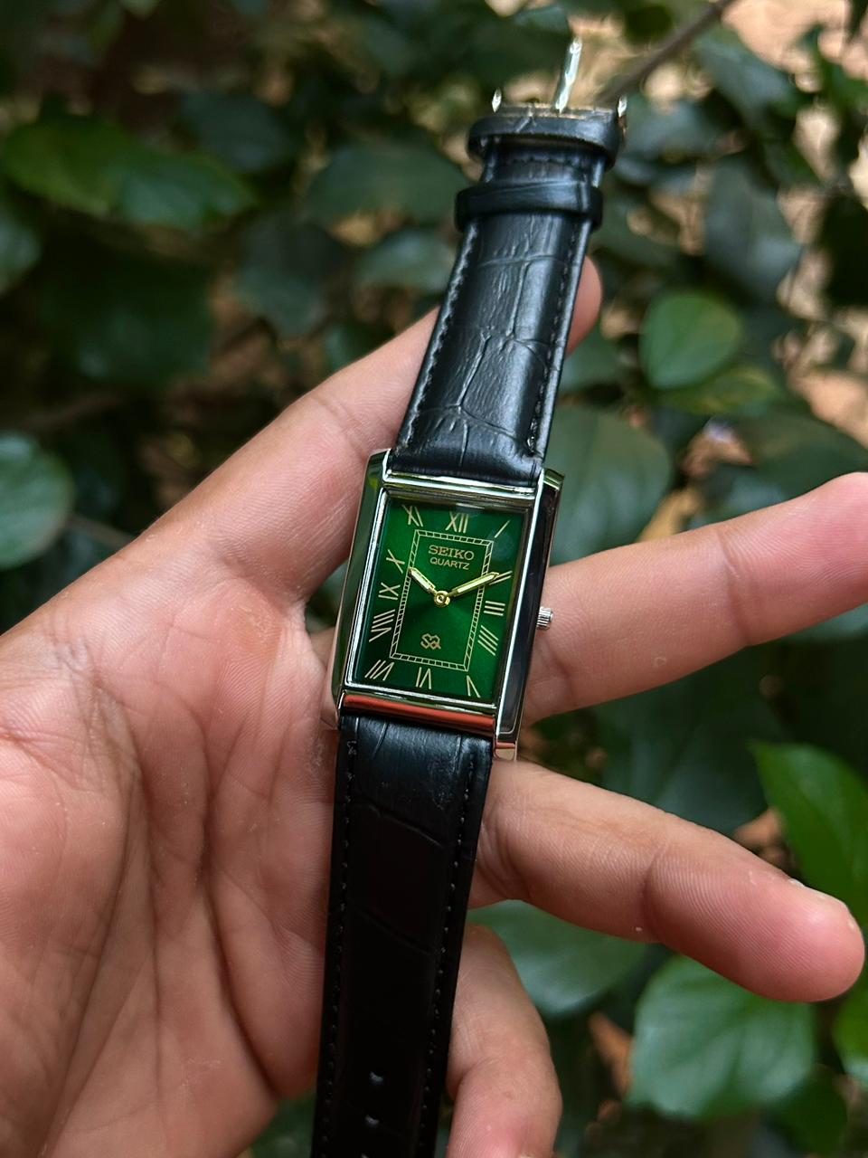 Seiko Slim Tank Quartz  Green Unisex Watch