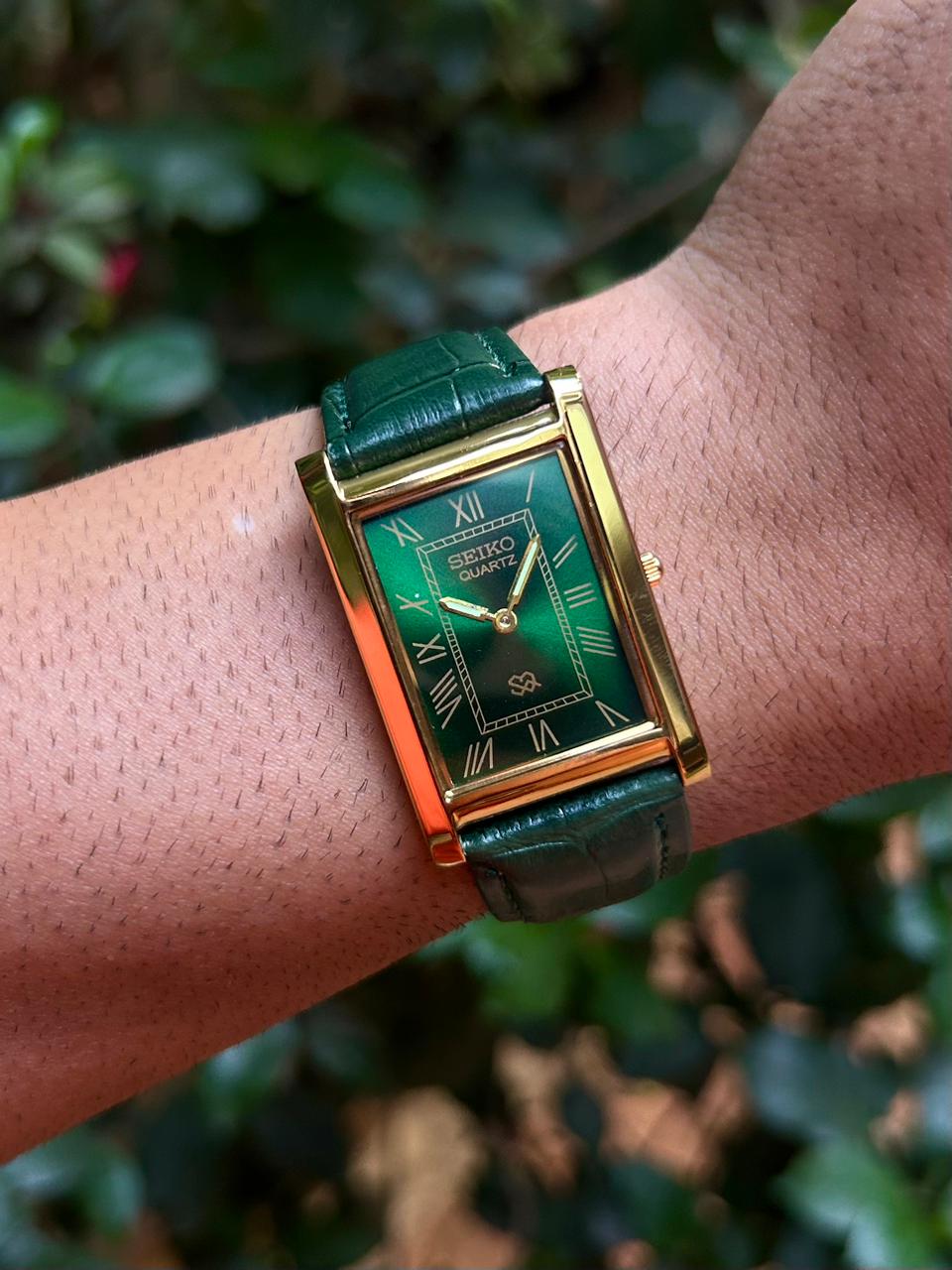 Seiko Tank Green Quartz Unisex  Watch