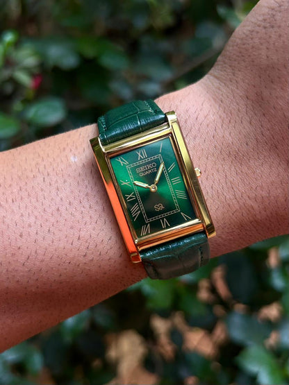 Seiko Tank Green Quartz Unisex  Watch