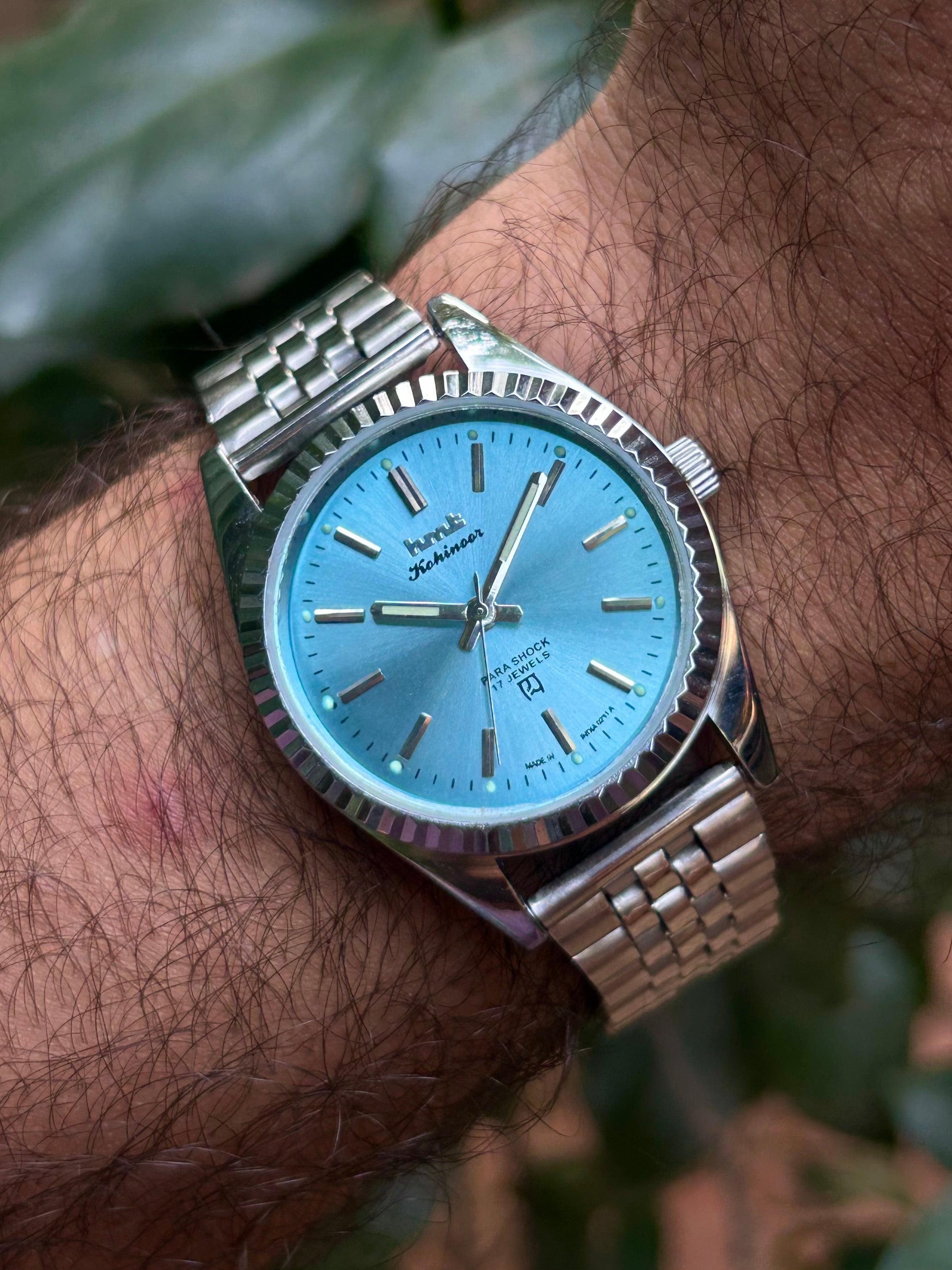 HMT Kohinoor IceBlue Sunburst Fluted Mod