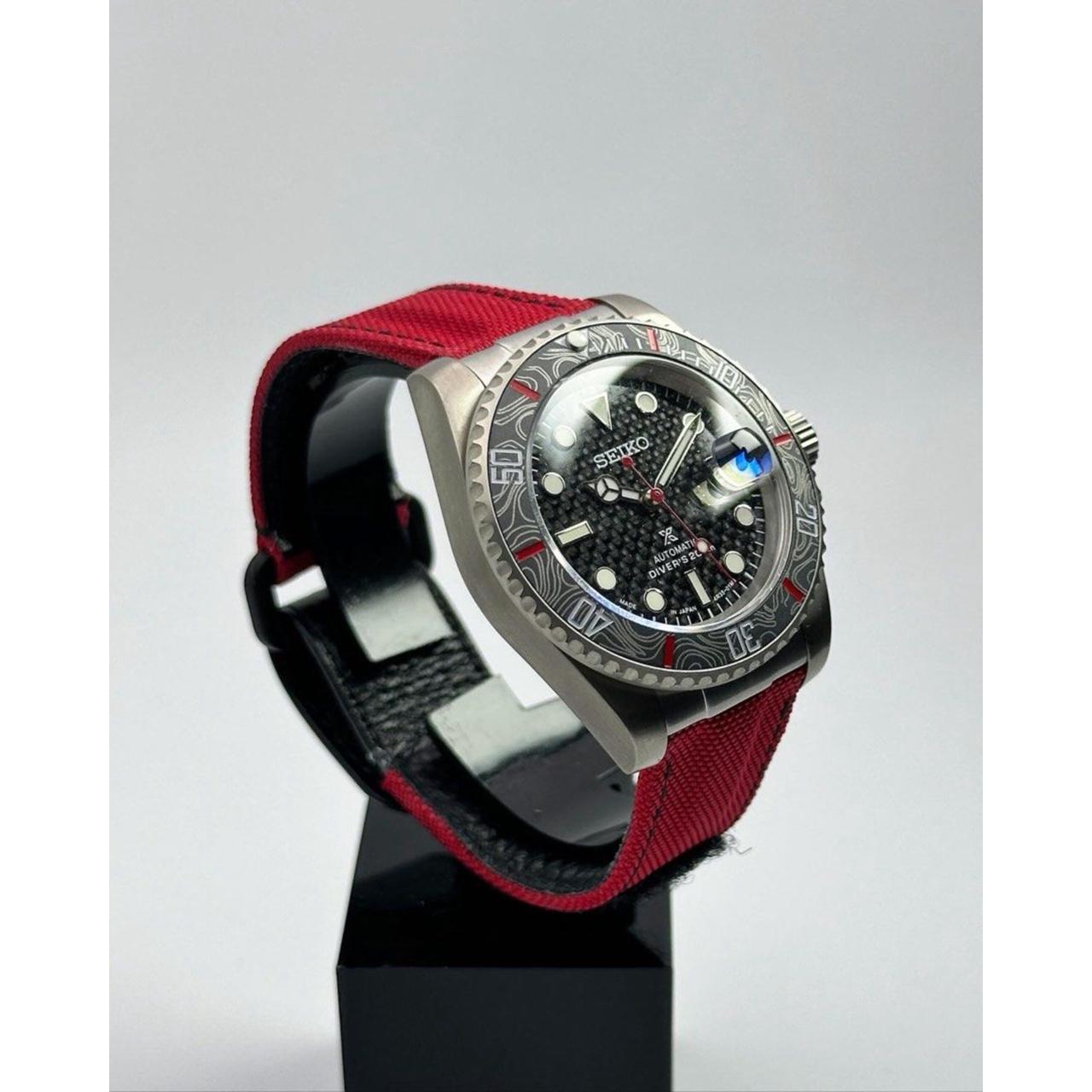 Seiko Mod  Black/Red "Carbon Titanium"