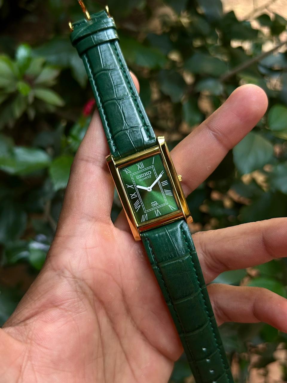 Seiko Vintage Rectangular "Forest Green" Edition