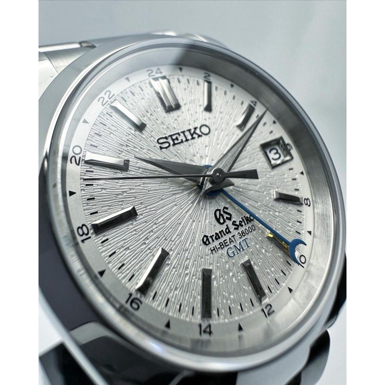 Grand Seiko Hi-Beat GMT Silver Textured Dial Watch
