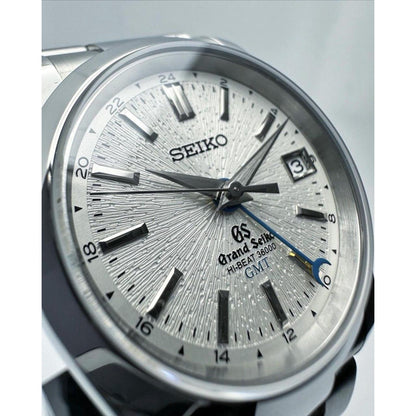 Grand Seiko Hi-Beat GMT Silver Textured Dial Watch