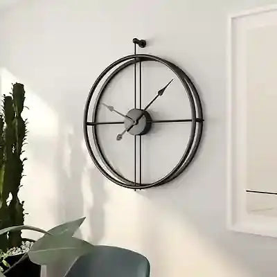 Black Minimalist Wall Clock - 24 Inch