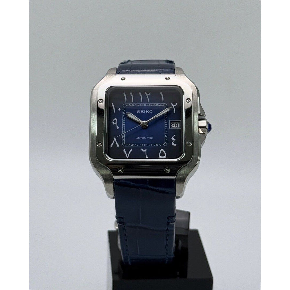 Seiko Mod: "Deep Blue Arabic" Santos Homage