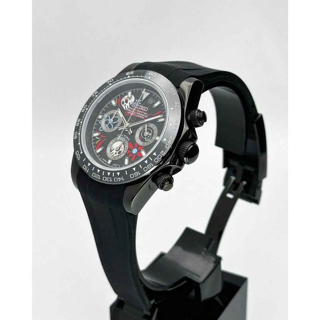 Seiko Mod: "Black Candy Skull" Daytona