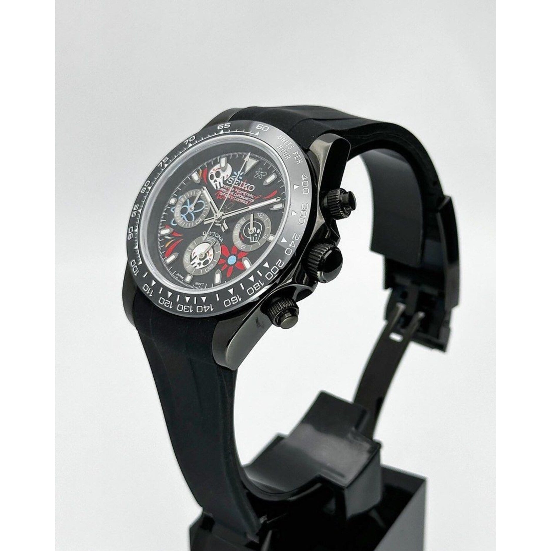 Seiko Mod: "Black Candy Skull" Daytona