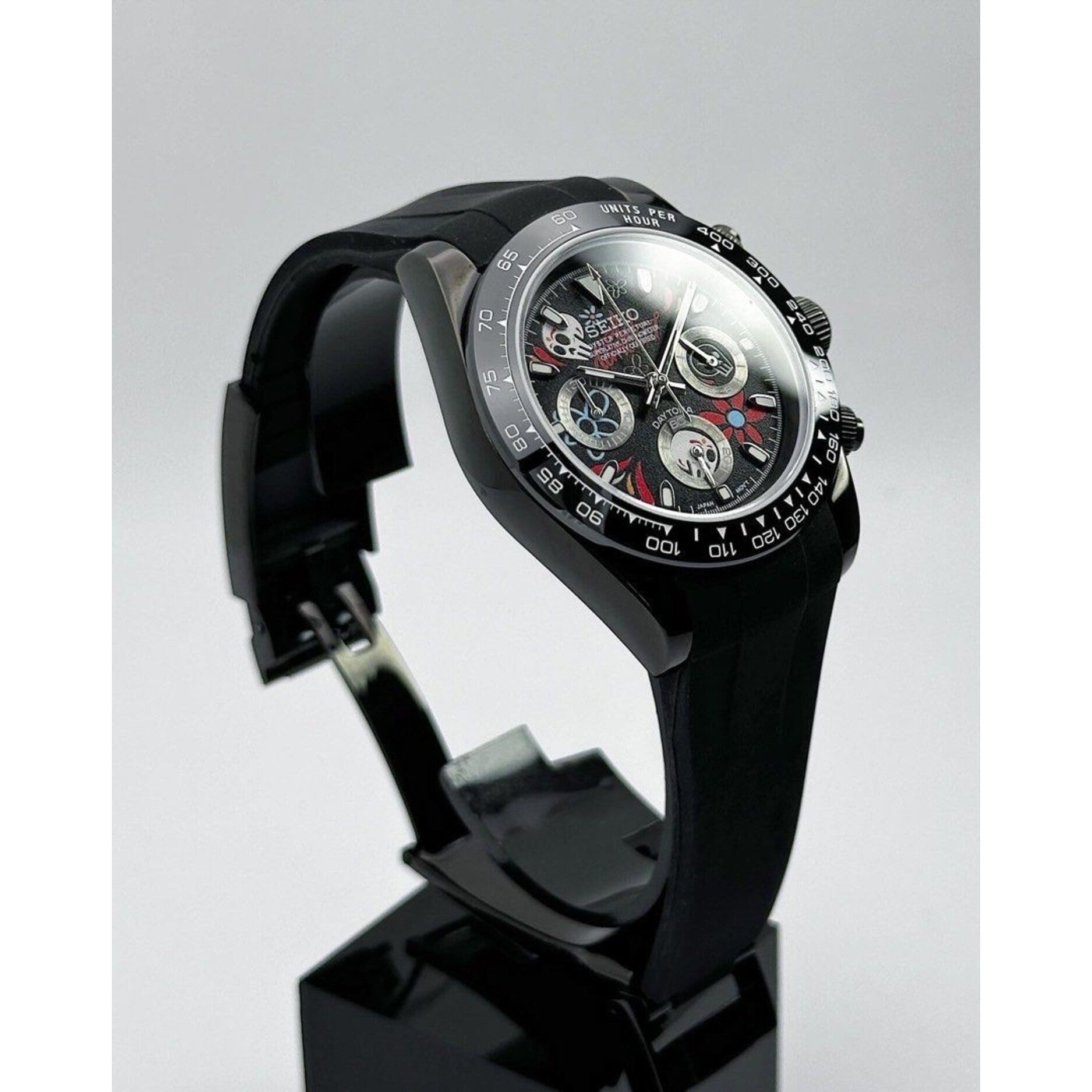 Seiko Mod: "Black Candy Skull" Daytona