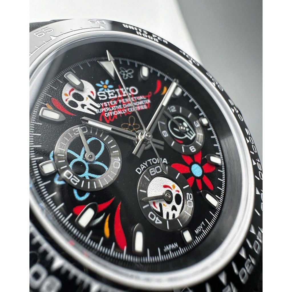 Seiko Mod: "Black Candy Skull" Daytona