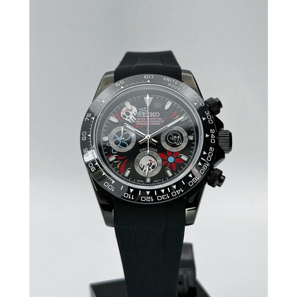 Seiko Mod: "Black Candy Skull" Daytona