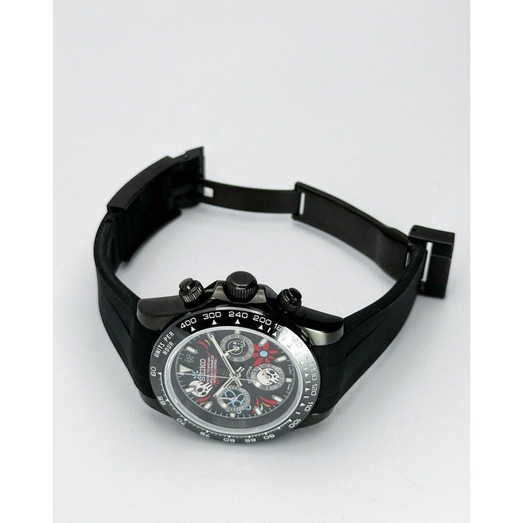 Seiko Mod: "Black Candy Skull" Daytona