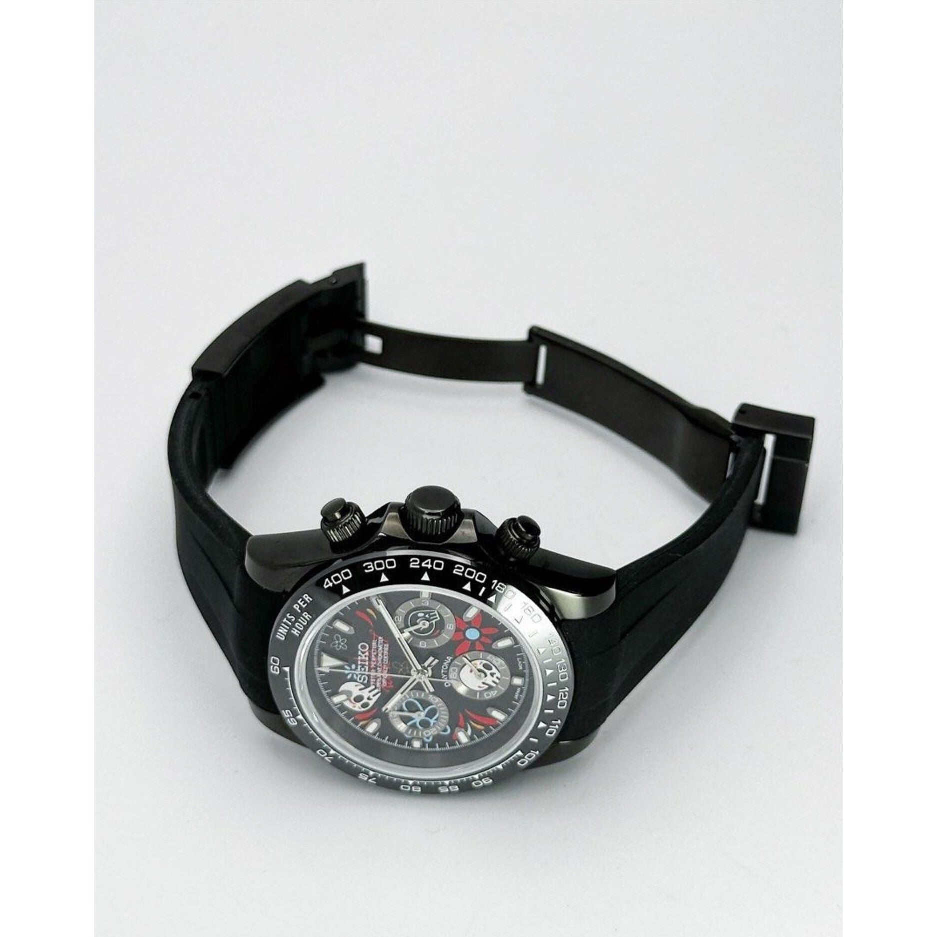Seiko Mod: "Black Candy Skull" Daytona