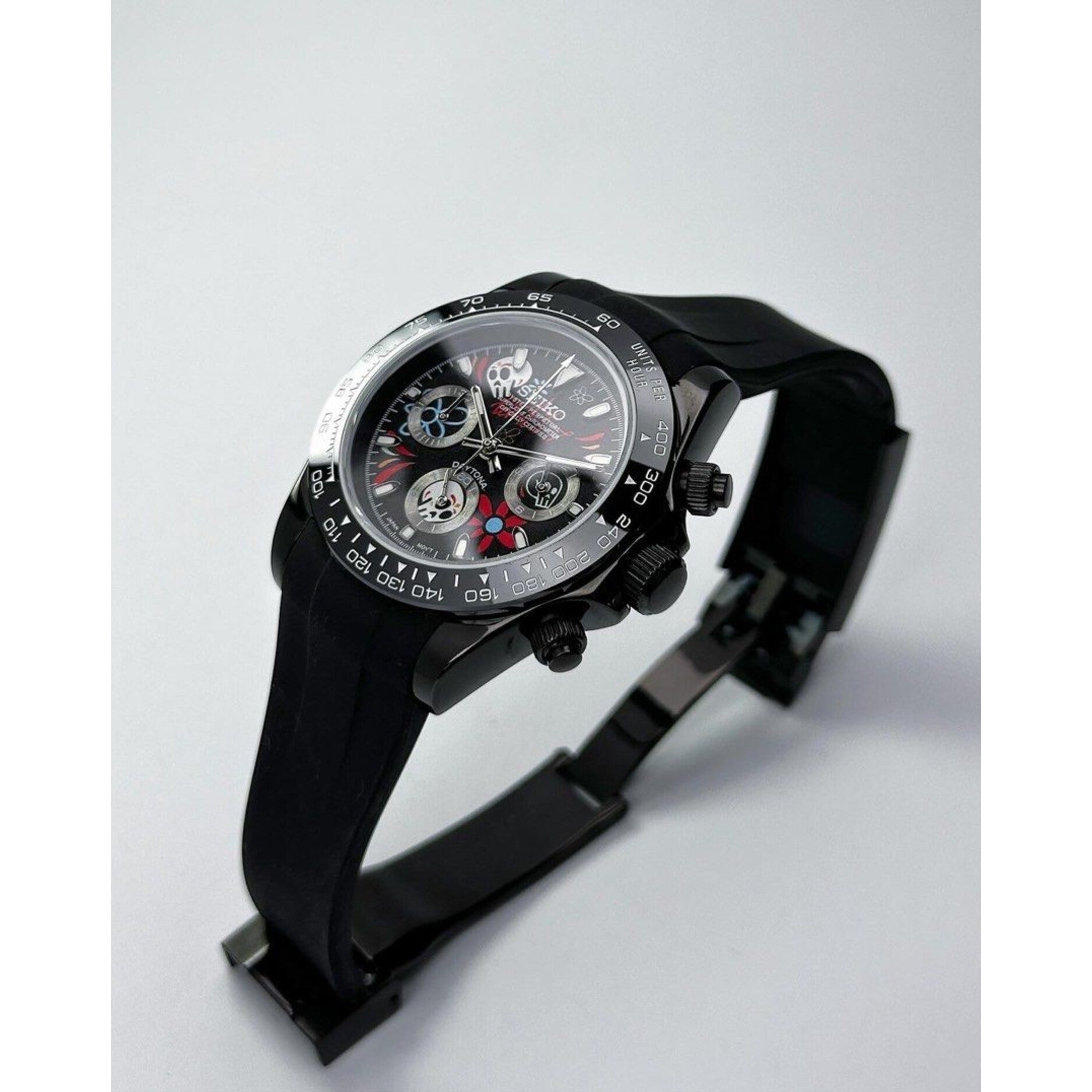 Seiko Mod: "Black Candy Skull" Daytona