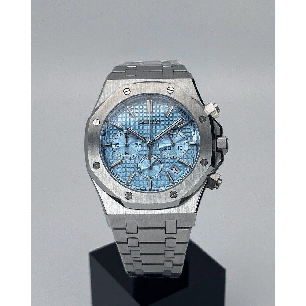 Seiko Mod: "Ice Blue Chrono" Royal Oak Homage