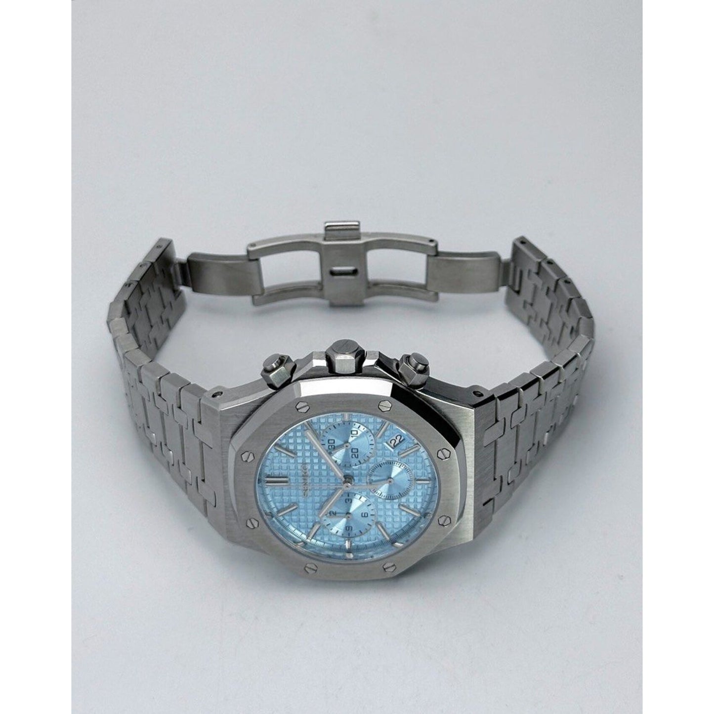 Seiko Mod: "Ice Blue Chrono" Royal Oak Homage