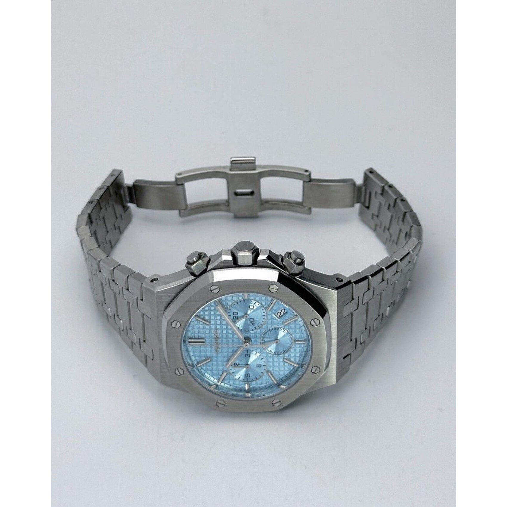 Seiko Mod: "Ice Blue Chrono" Royal Oak Homage