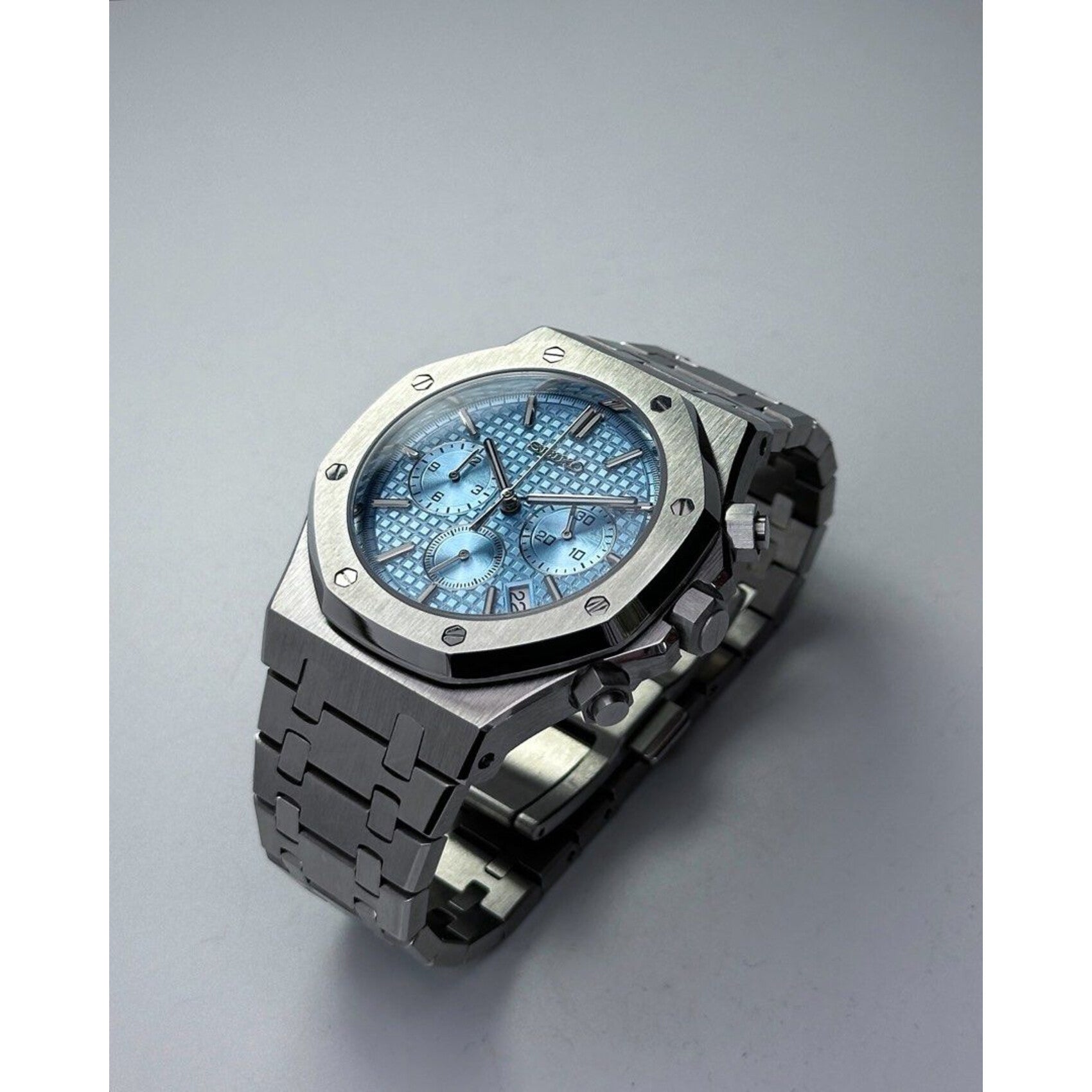 Seiko Mod: "Ice Blue Chrono" Royal Oak Homage