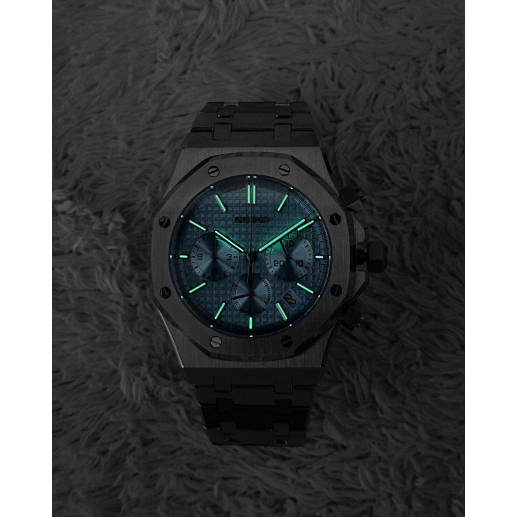 Seiko Mod: "Ice Blue Chrono" Royal Oak Homage
