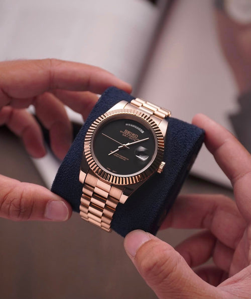 Seiko Rose Gold Black Onyx
