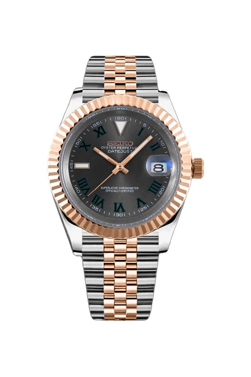 Seiko Mod Datejust Two-Tone Rose Gold "Wimbledon"