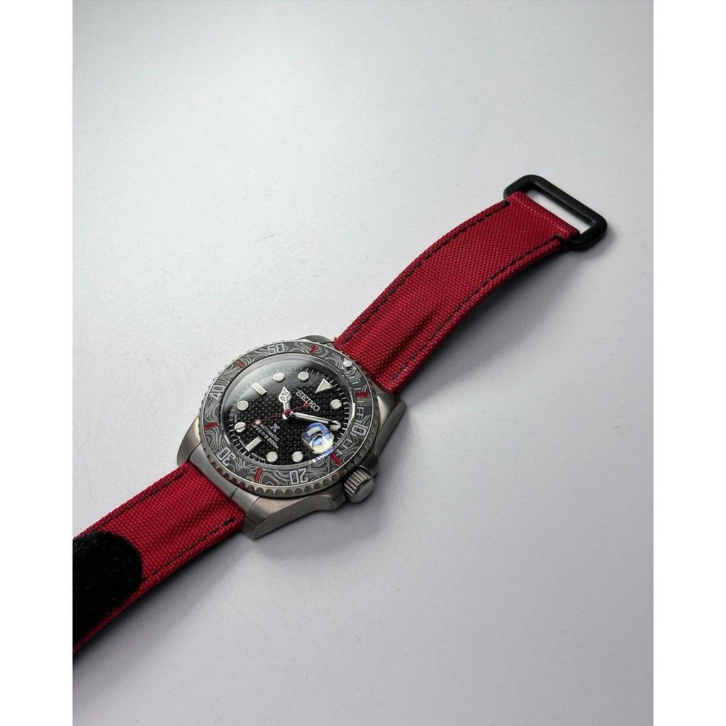Seiko Mod  Black/Red "Carbon Titanium"