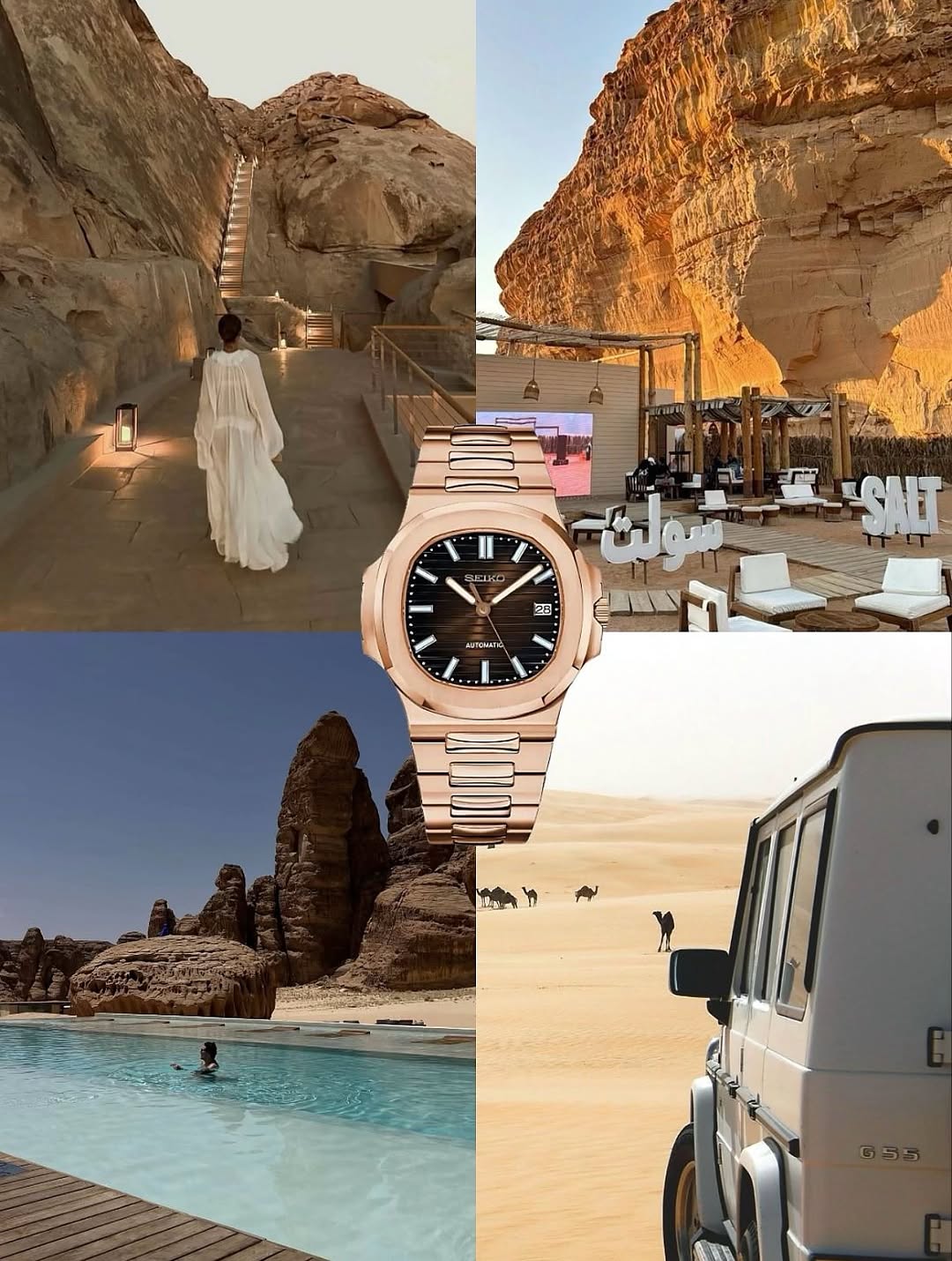Seiko Nautilus Rose Gold Homage Mod Watch