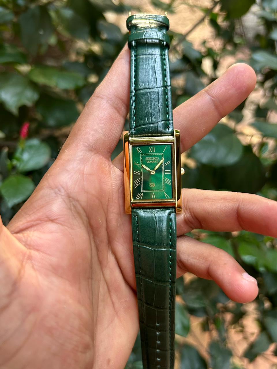 Seiko Tank Green Quartz Unisex  Watch