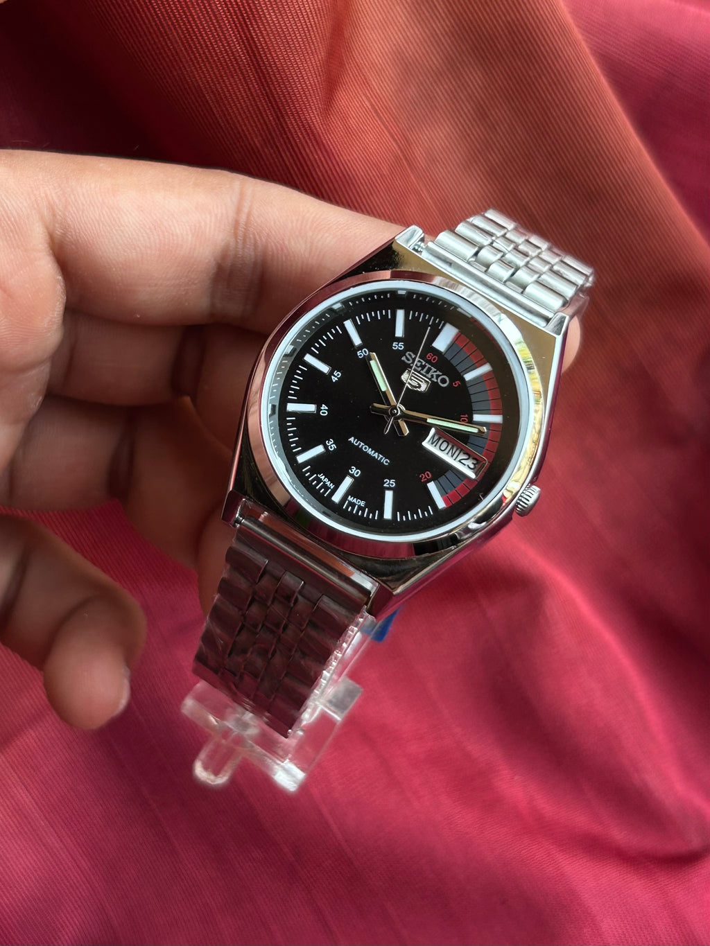 SEIKO 5 RAILWAY  MATT  - BLACK