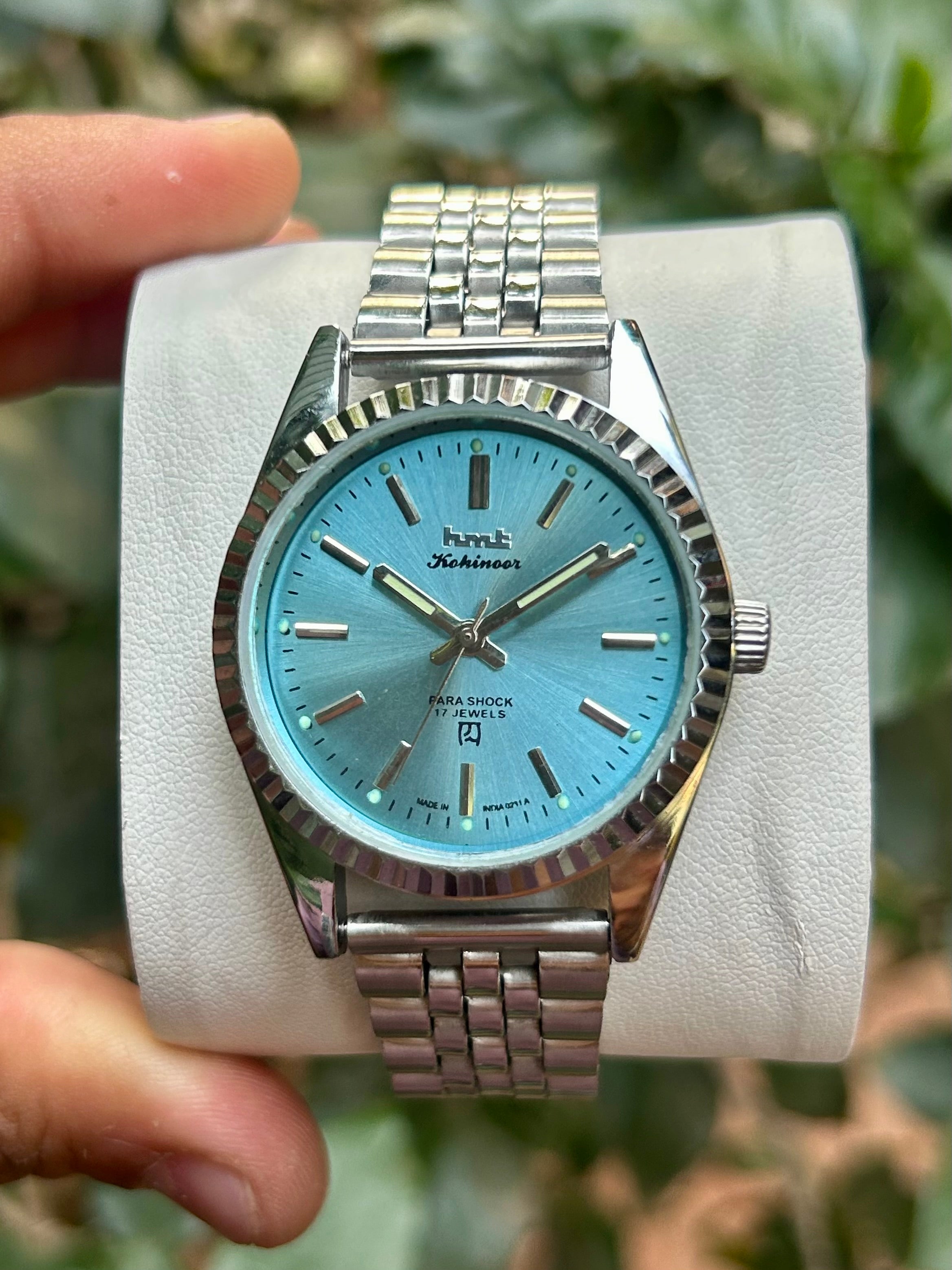 HMT Kohinoor IceBlue Sunburst Fluted Mod