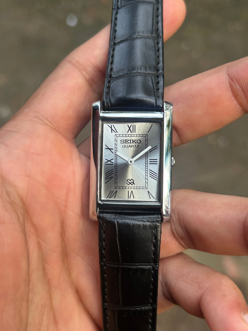 Seiko Tank Grey Sunburst Unisex Quartz Mod