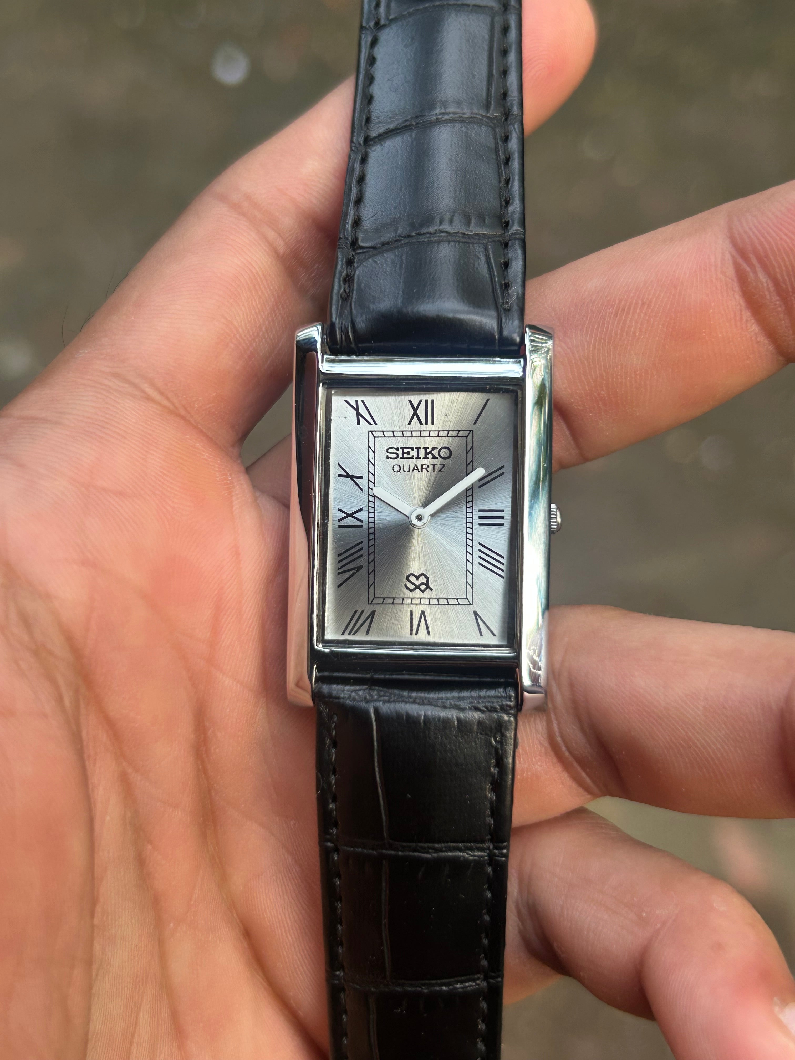 Seiko Tank Grey Sunburst Unisex Quartz Mod