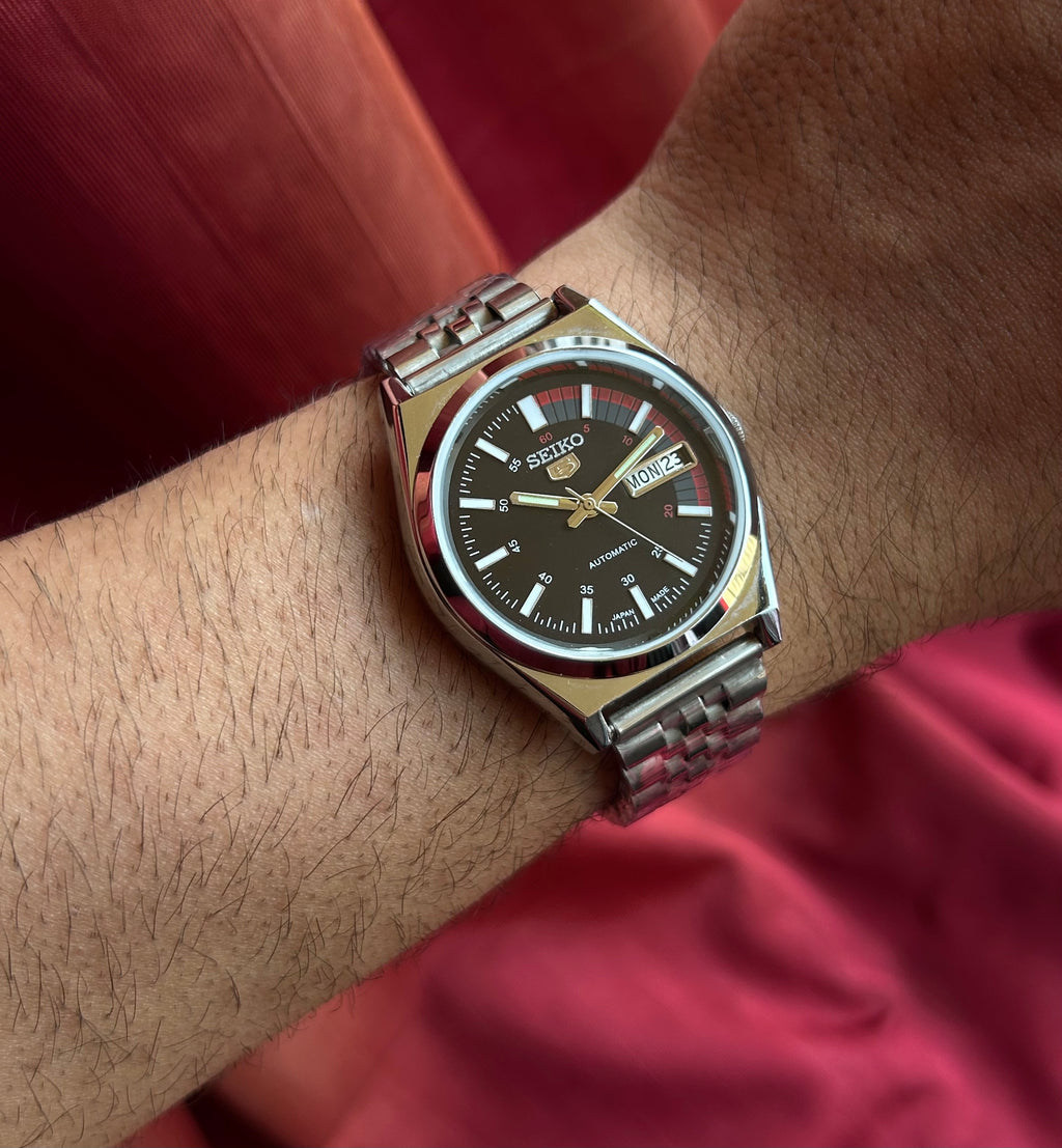 SEIKO 5 RAILWAY  MATT  - BLACK