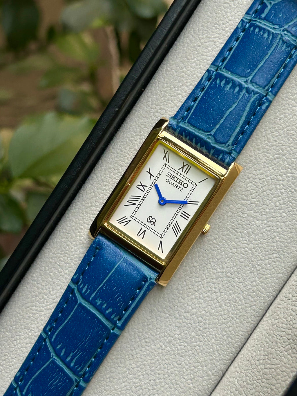 Seiko Tank Quartz Unisex Mod Watch Gold